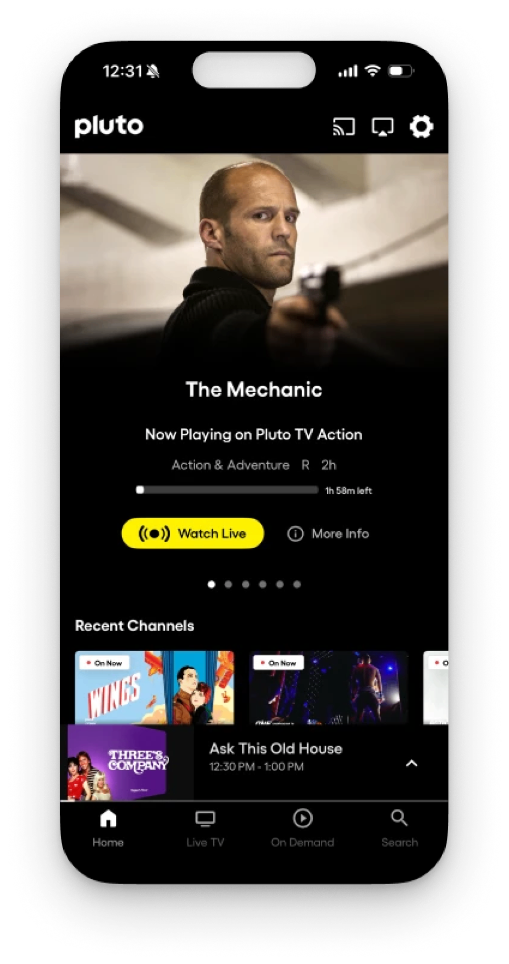 Pluto TV × My5 mobile native design